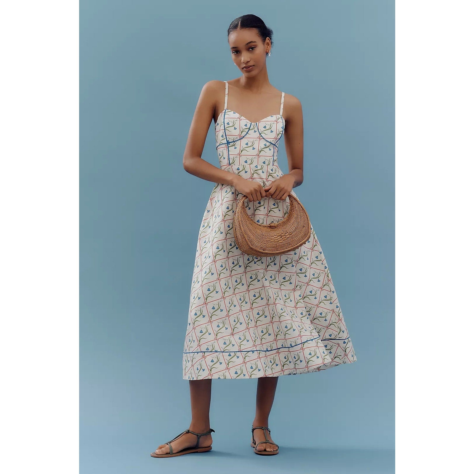 Anthropologie Rachel Antonoff Harper Linen Cotton Blend Midi Dress 1X Anthropologie
