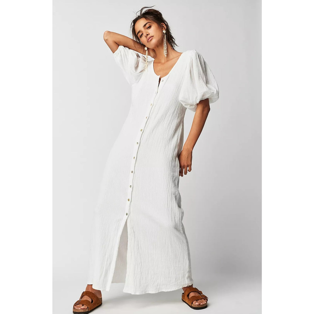 Free People Jen's Pirate Booty Paraguay Maxi Gown SMALL White Boho Free People