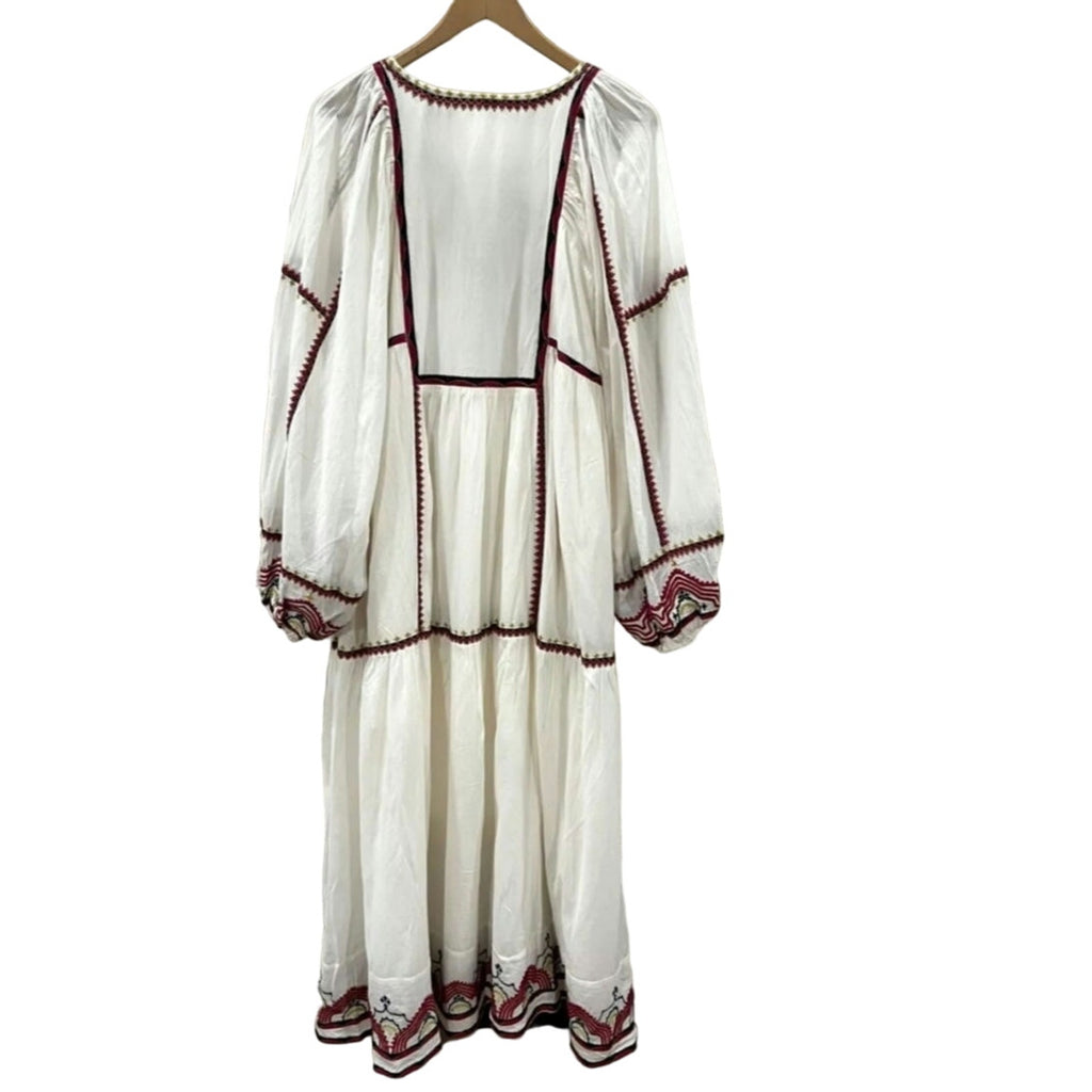 New FREE PEOPLE Sweet Escape Midi Dress $198 SMALL Ivory Boho Embroidered