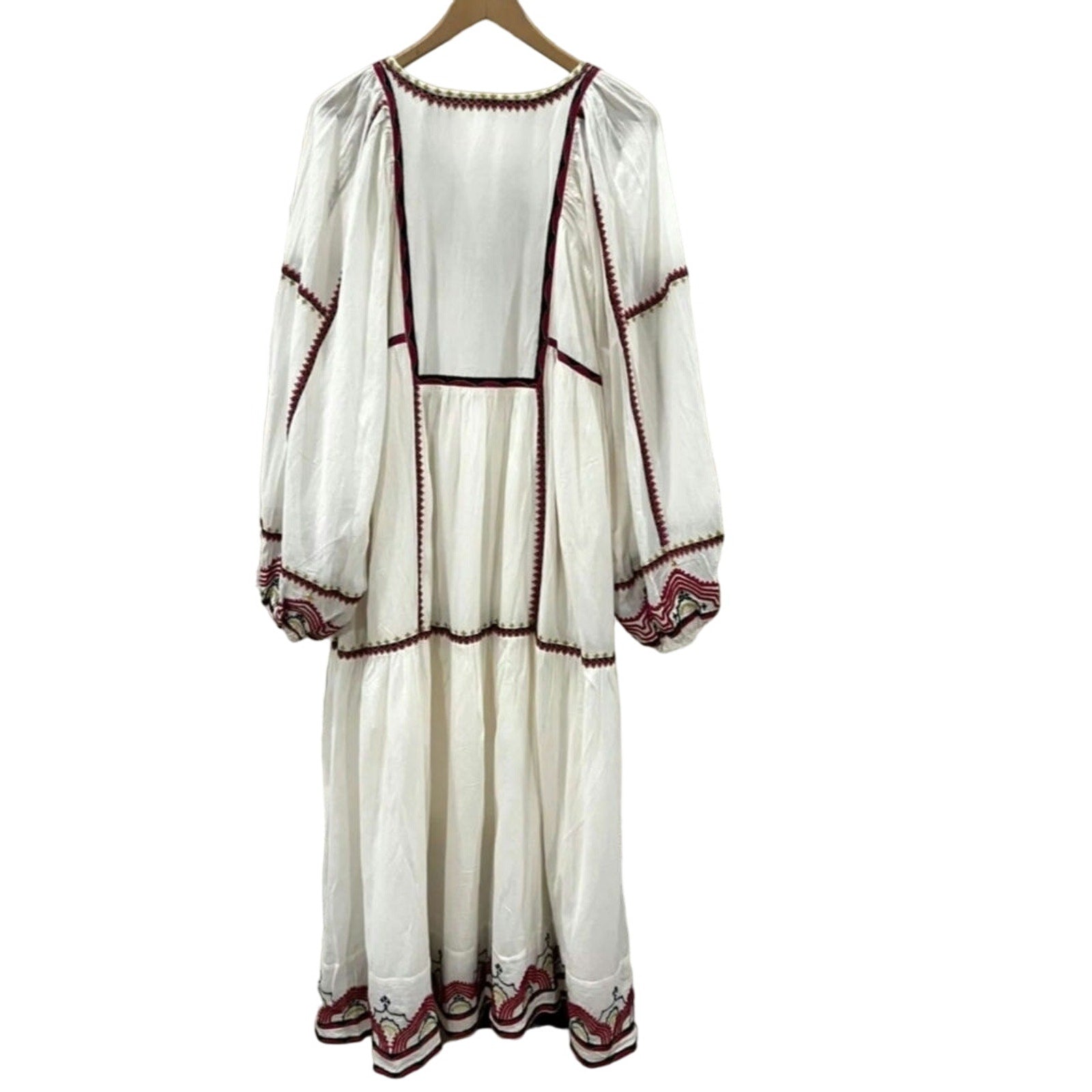 New FREE PEOPLE Sweet Escape Midi Dress $198 SMALL Ivory Boho Embroidered