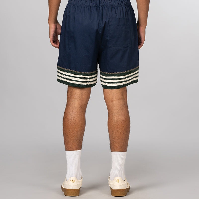 Adidas x Clot Woven Shorts Medium Night Indigo Crochet Trim Unisex adidas