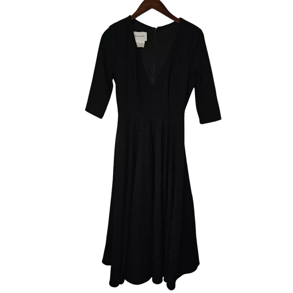 Anthropologie BHLDN Valdis Midi Dress $230 SIZE 2 Black Mother of The Bride
