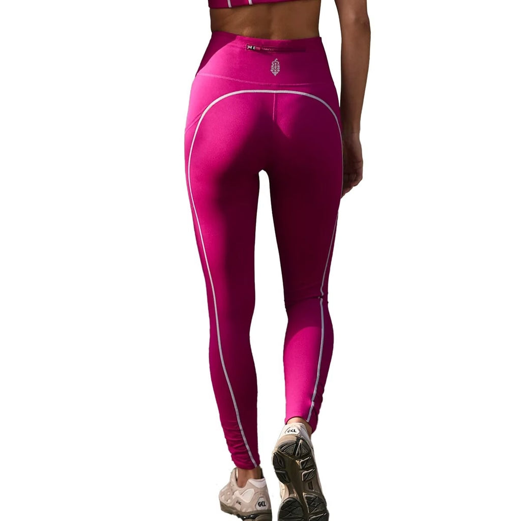 Free People MOVEMENT You're A Peach Leggings MEDIUM Berry Bliss POCKETS Free People