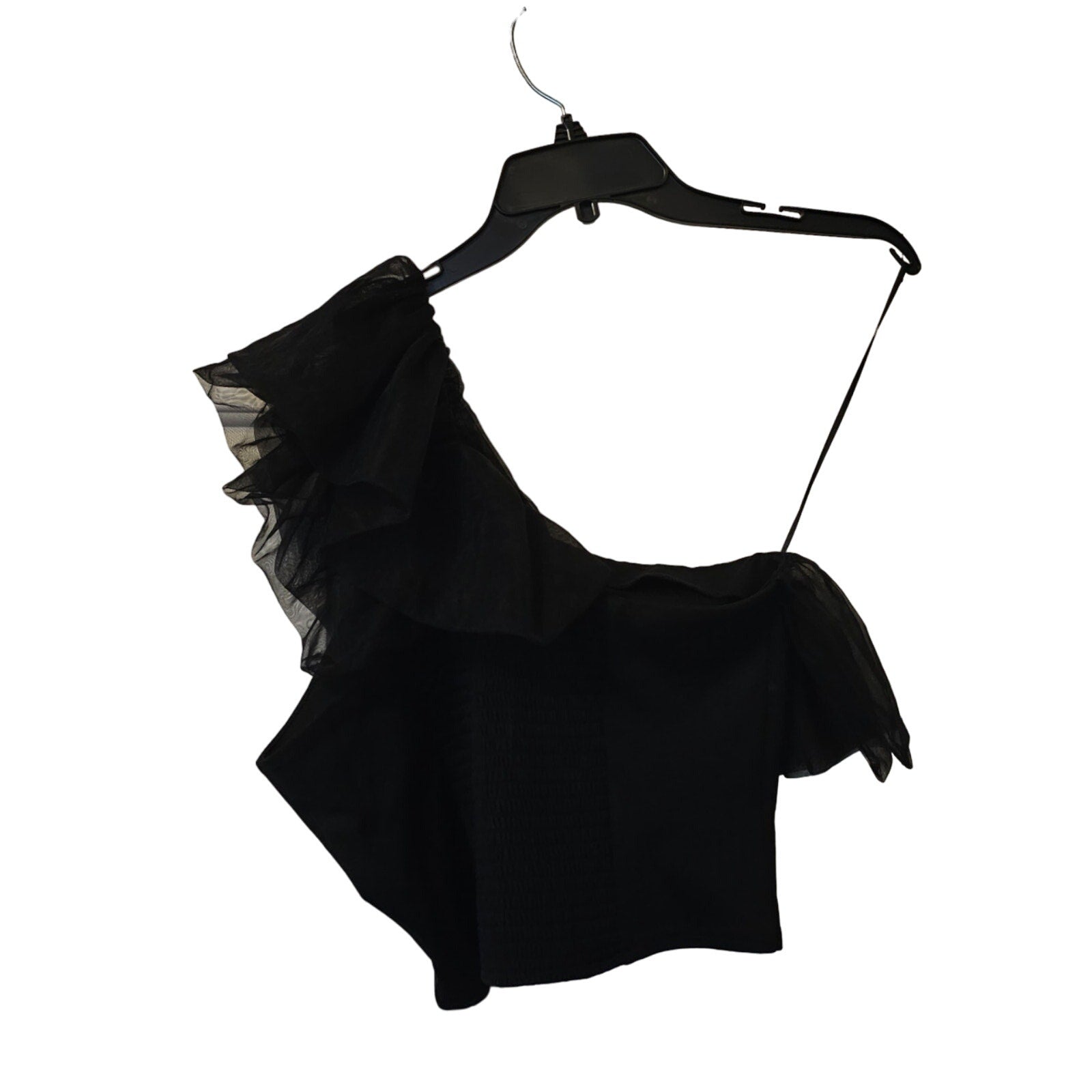 New Anthropologie Sunday in Brooklyn One-Shoulder Top $78 LARGE PETITE Black