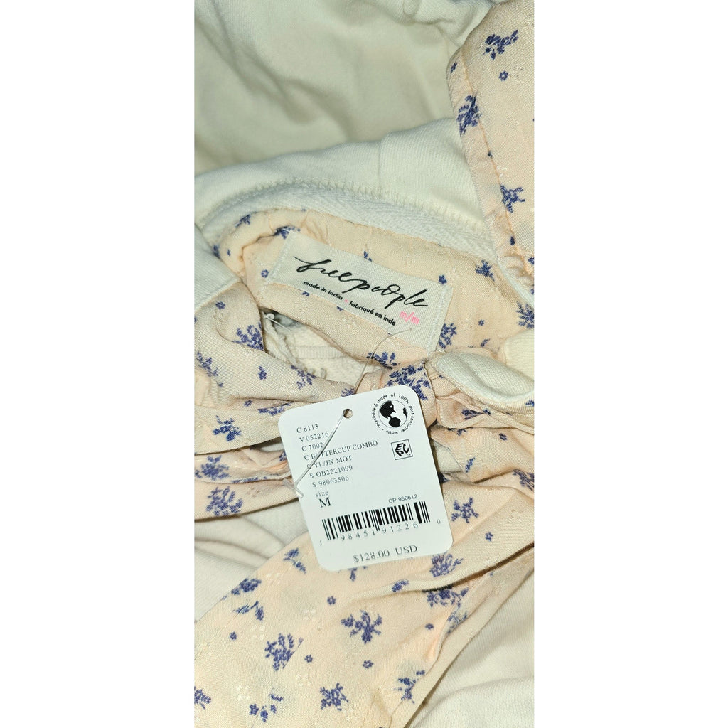 New FREE PEOPLE Headscarf Hoodie $128 MEDIUM Buttercup Combo