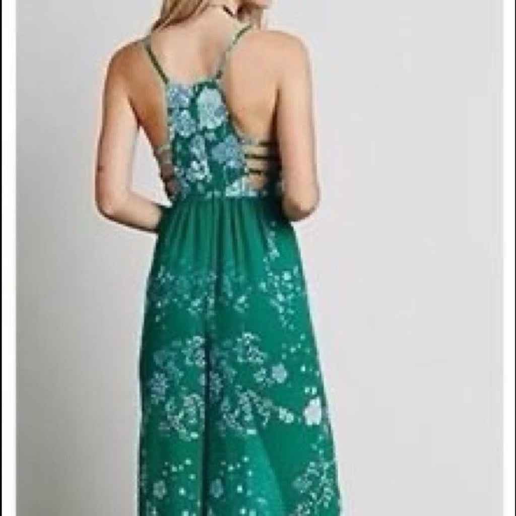 New Free People White Floral Meadow Rue Wide-leg Jumpsuit Size 6 Boho