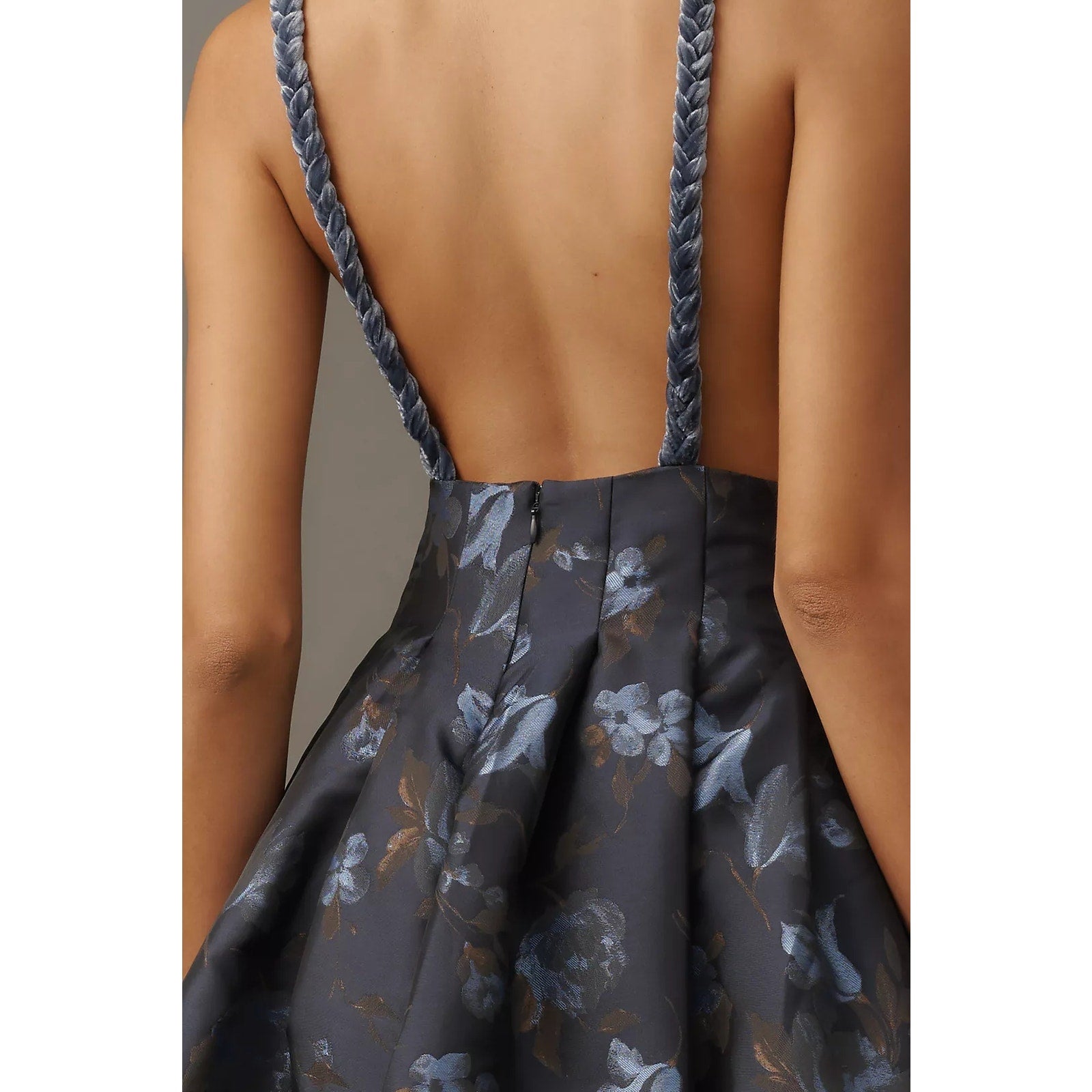 Anthropologie Maeve V-Neck Velvet Jacquard A-Line Midi Dress