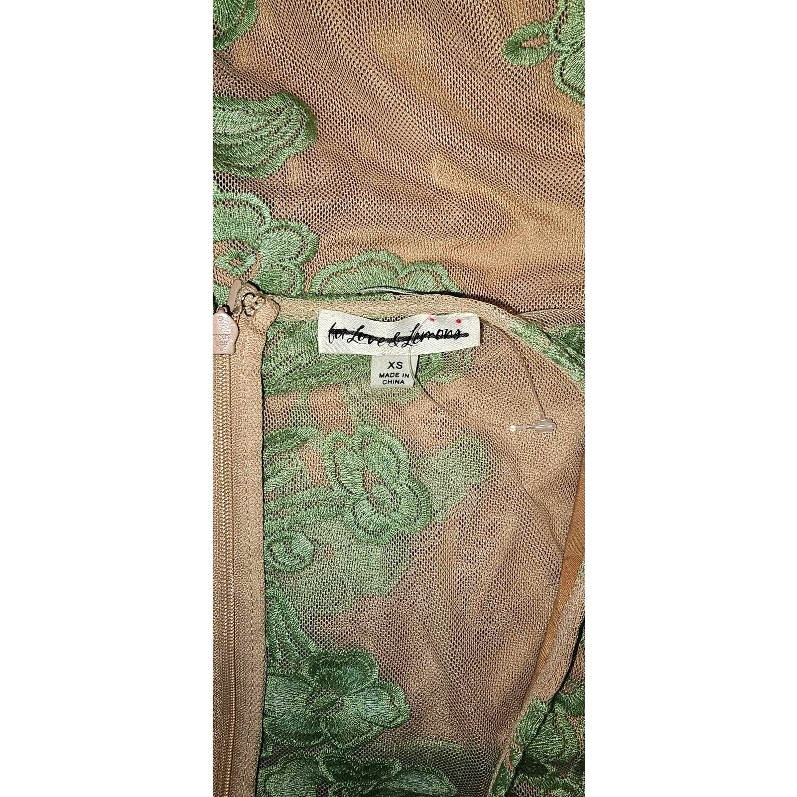 New FREE PEOPLE For Love & Lemons Temecula Mini Dress $248 X-SMALL Green