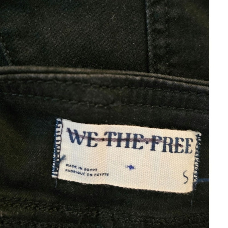 New FREE PEOPLE We The Free Double Dutch Pull-On Slit Skinny Jeans $78 SMALL Blk