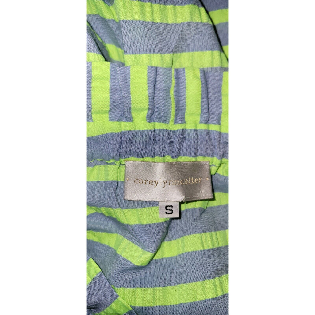 New Corey Lynn Calter Biata Off-The-Shoulder Midi Dress $178 SMALL Blue Lime