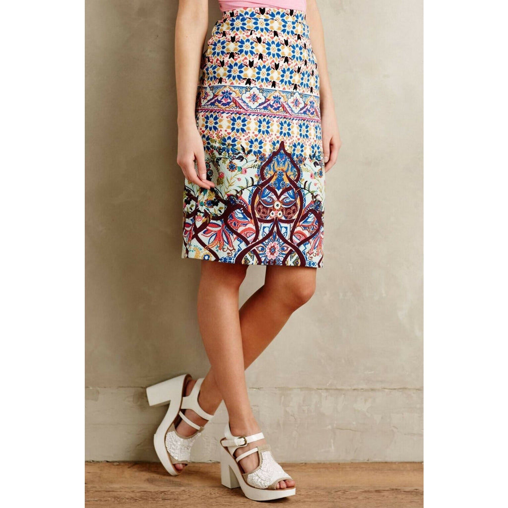 New Anthropologie Kaleidoscope Pencil Skirt by HD PARIS Retail $118 Size 6