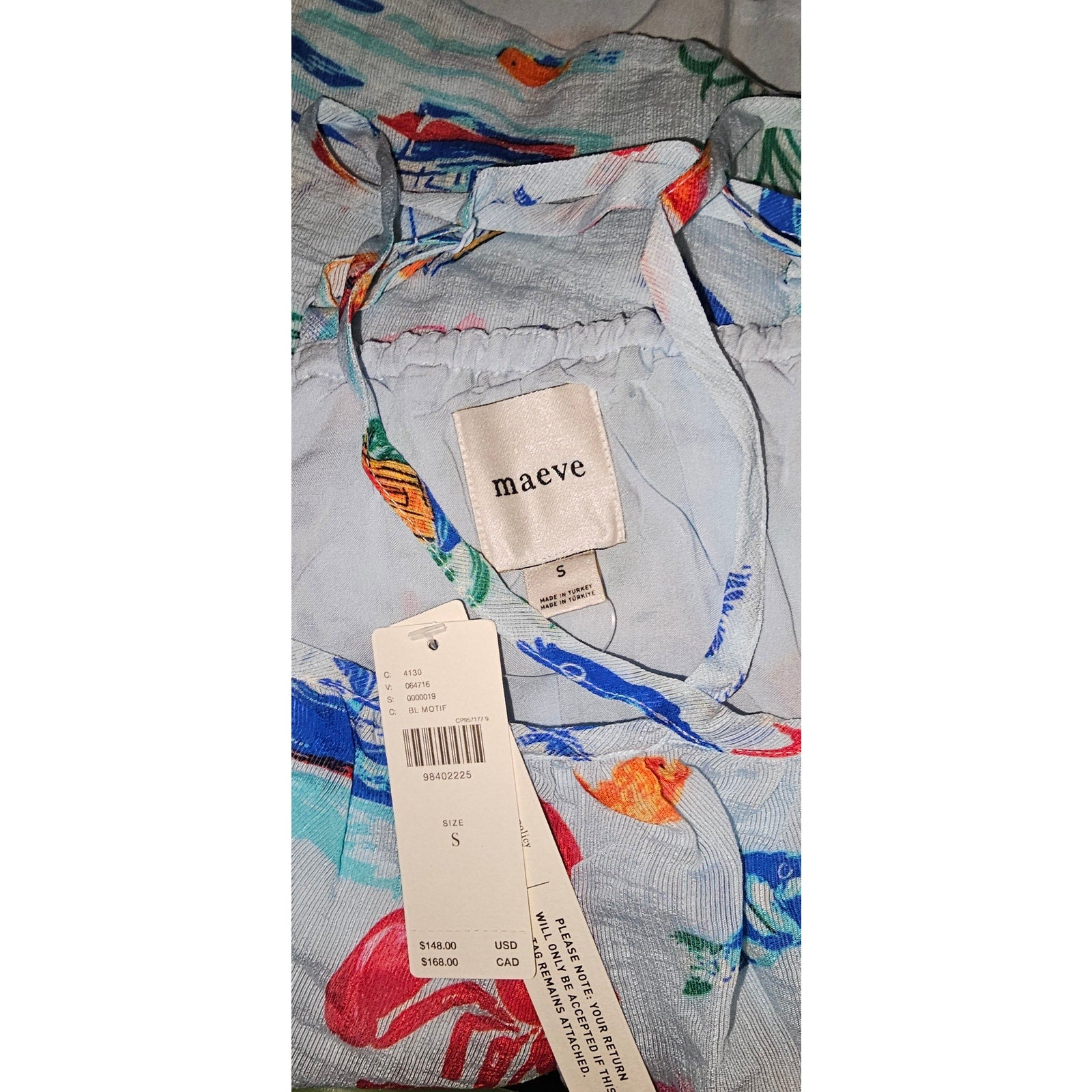 Anthropologie Maeve Printed Halter Swing Mini Dress Small Blue Ocean Anthropologie