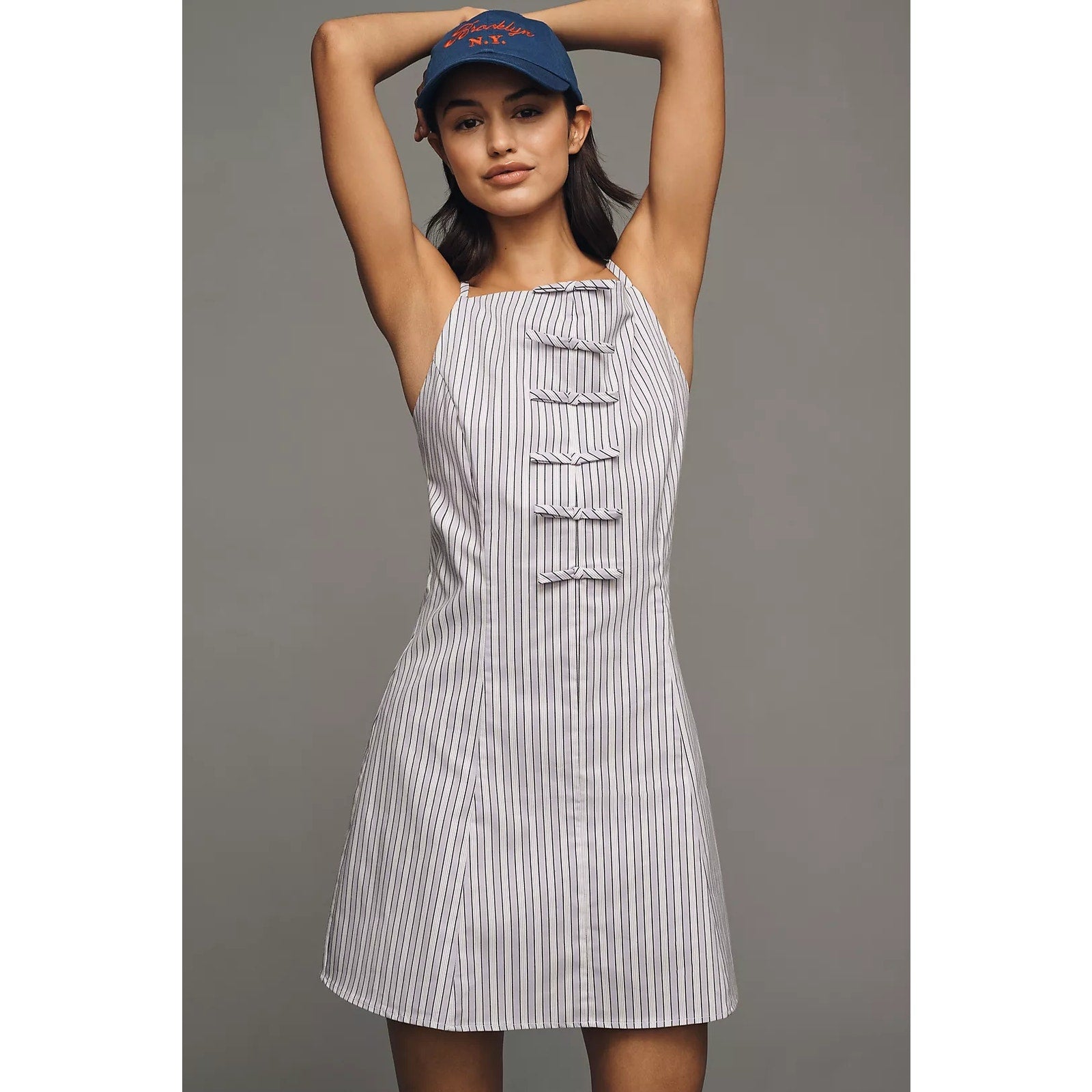 Anthropologie Exquise High-Neck Bow Mini Dress LARGE Lavender Anthropologie