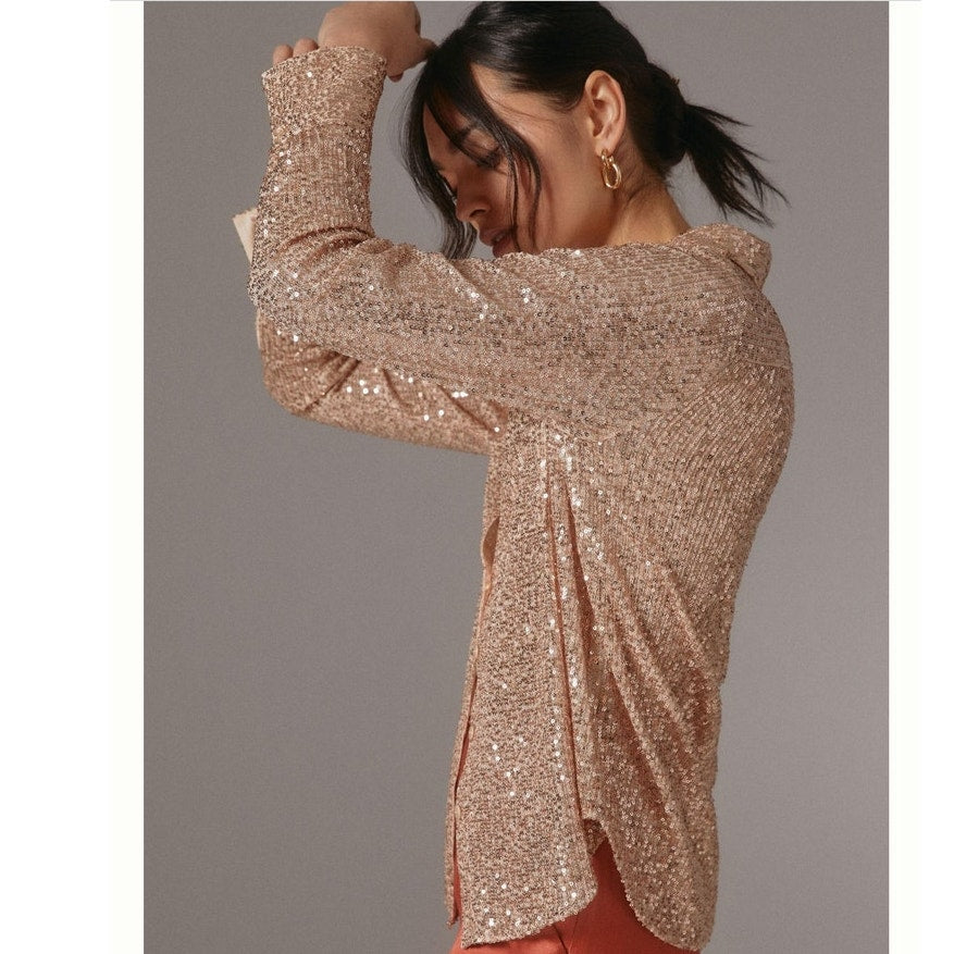 Anthropologie Sunday in Brooklyn Sequin Buttondown