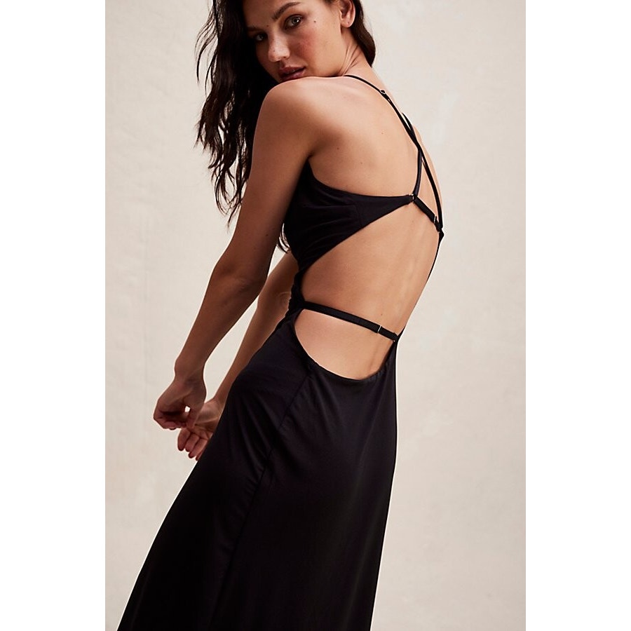 New FREE PEOPLE Bec + Bridge Zadie Wrap Maxi Dress $330 US SIZE 10 Black Cutout