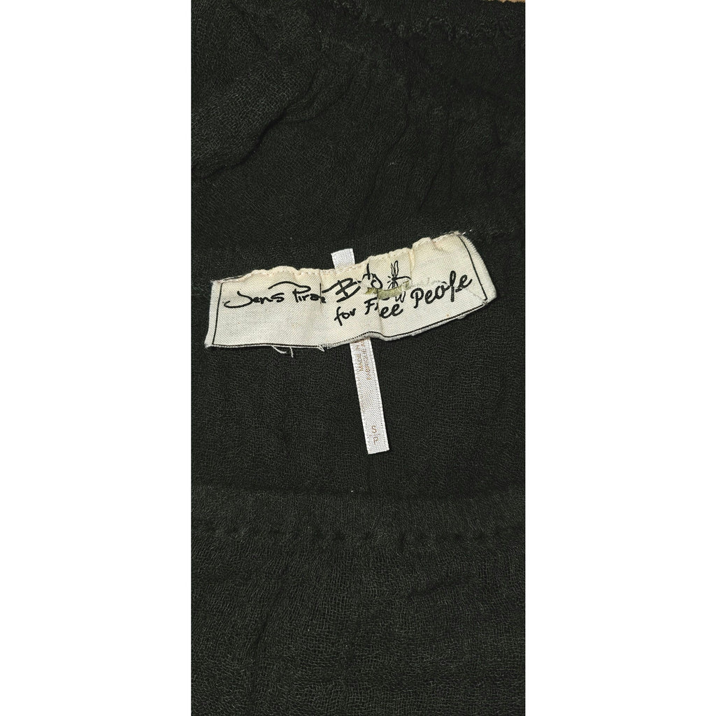 Free People Jen's Pirate Booty One Shoulder Banded Crop Top SMALL Black Free People