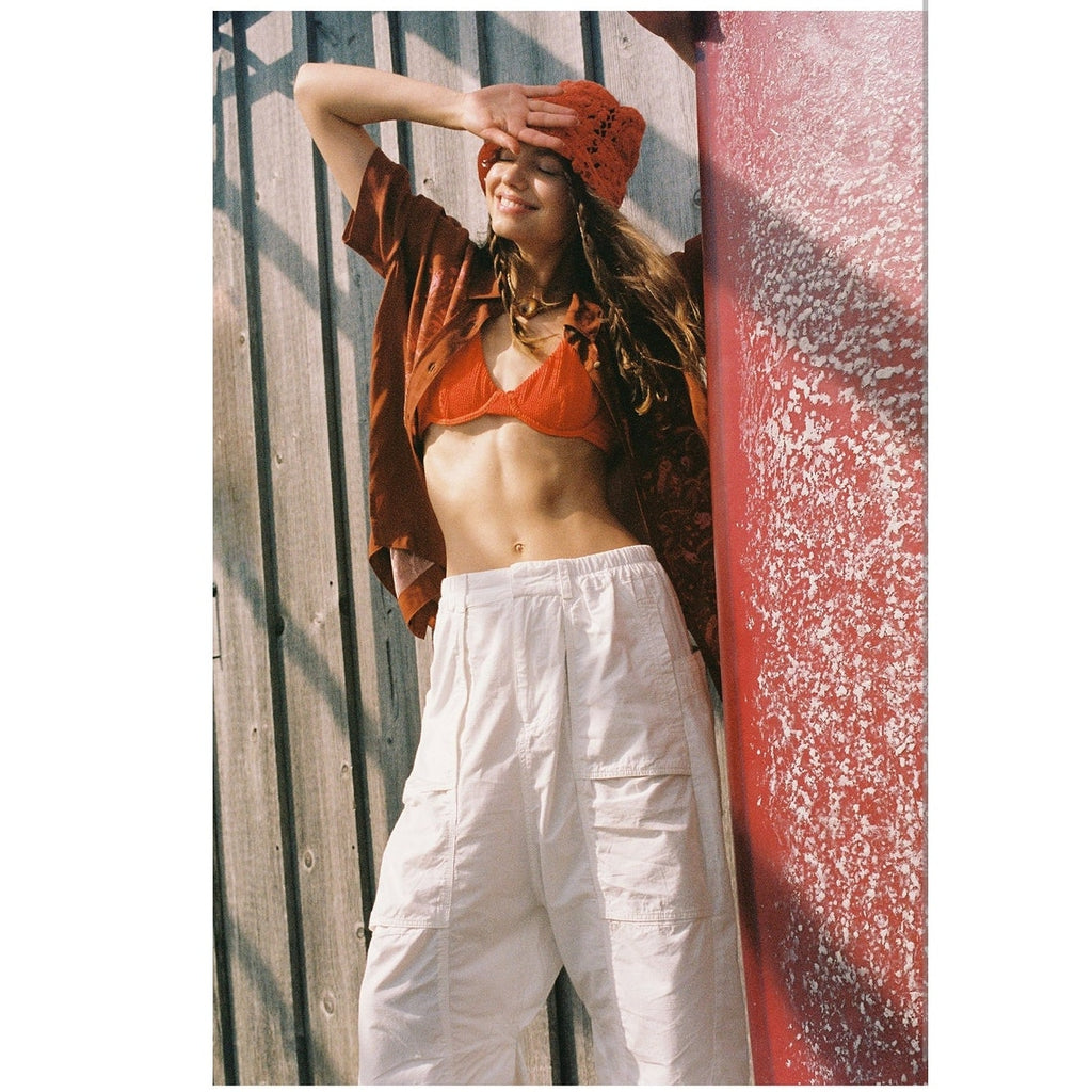 New FREE PEOPLE Marbella Crop Harem Pants $128 SMALL White Oversized