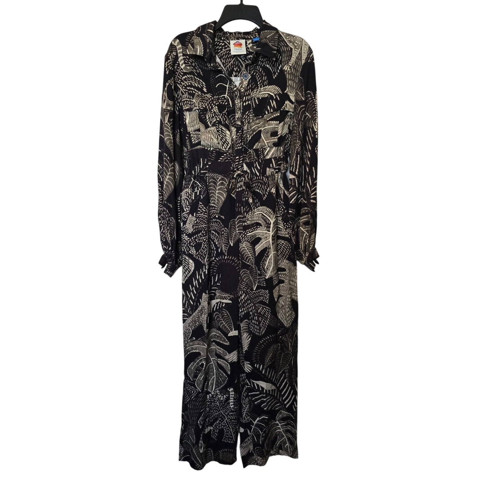 FARM for ANTHROPOLOGIE Tropical Print Jumpsuit Coverall ELASTIC WAIST Small FARM Rio