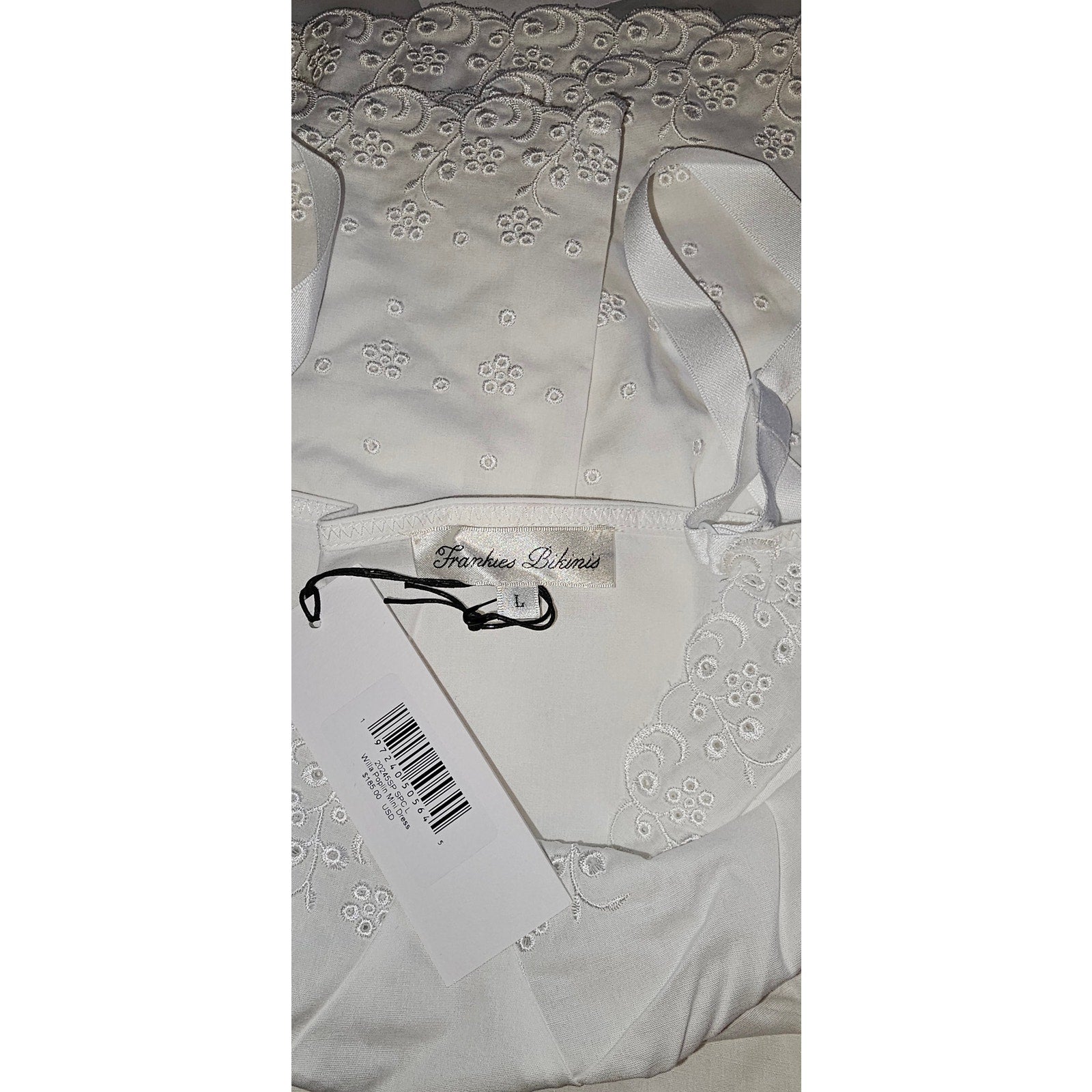 Anthropologie Frankies Bikinis Willa Poplin Mini Dress LARGE White Anthropologie