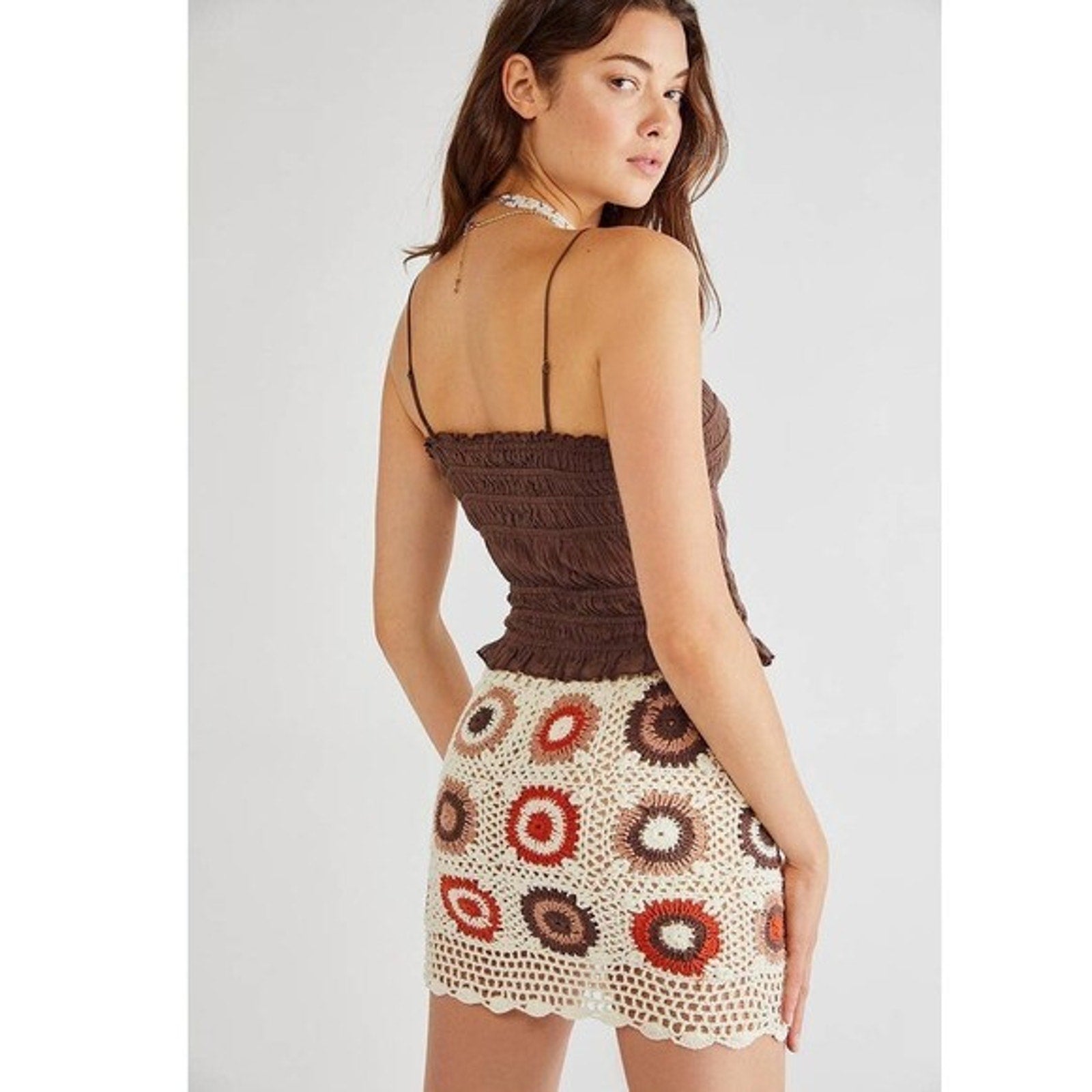 New Free People FLOOK Marni Crochet Mini Skirt $138 XS