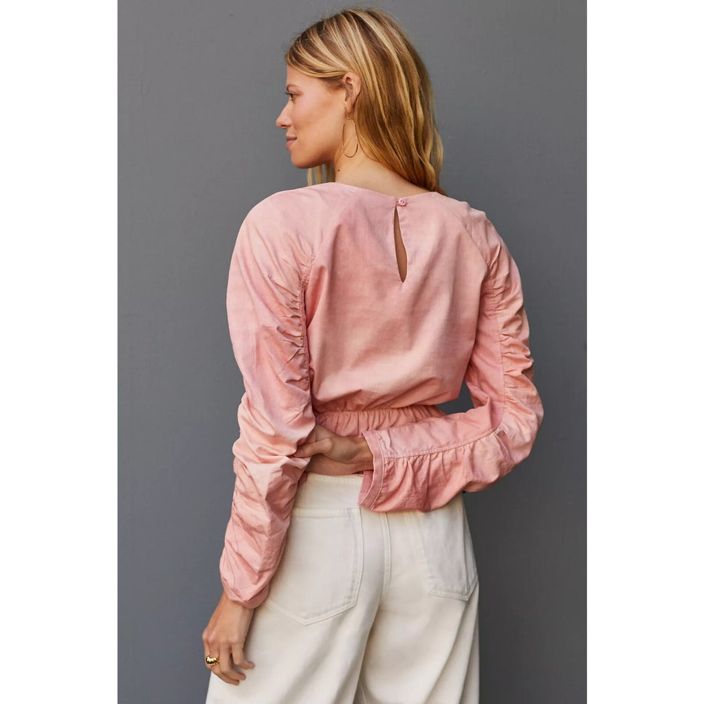 NEW Anthropologie Maria Bouvier Ruched Blouse Size Small