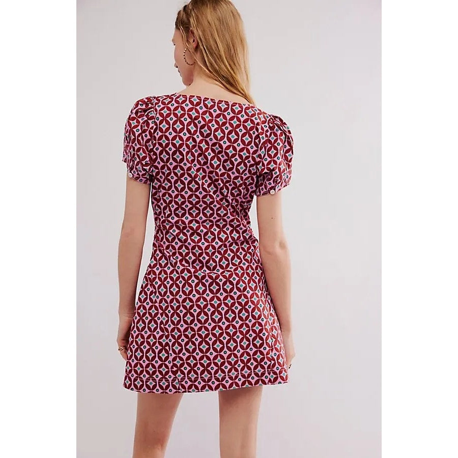 FREE PEOPLE Oakley Mini Dress $128 SMALL Femme Combo RUCHED Pink