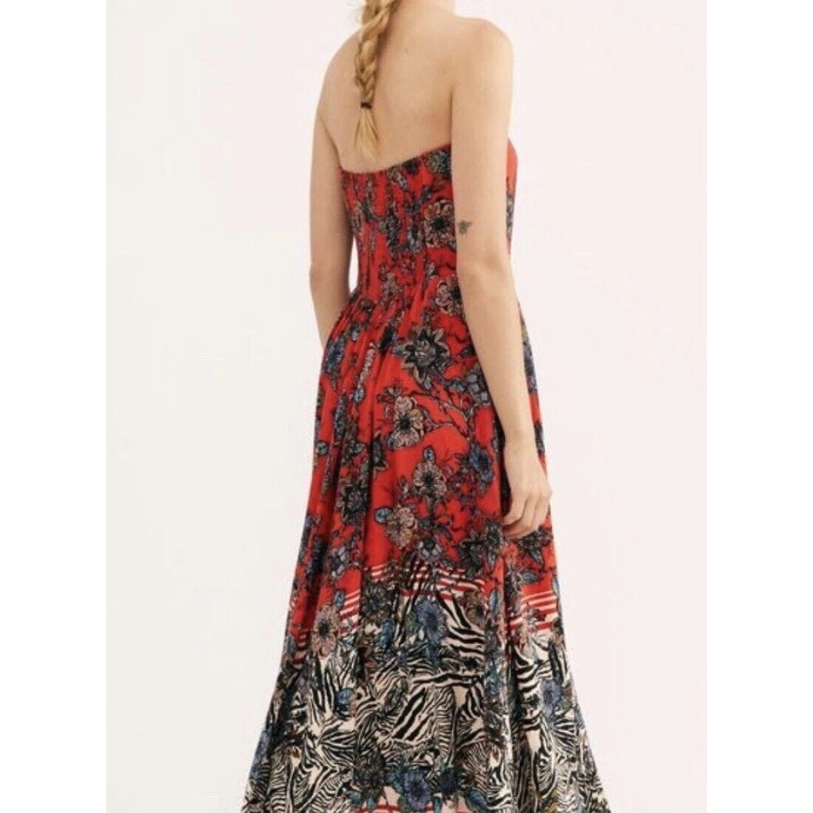 New Free People Mila Dress Size 6 Floral Boho Maxi Style Midi Cut