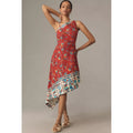 Anthropologie Sleeveless Asymmetrical Open-Back Linen Midi Dress $178 SZ 14