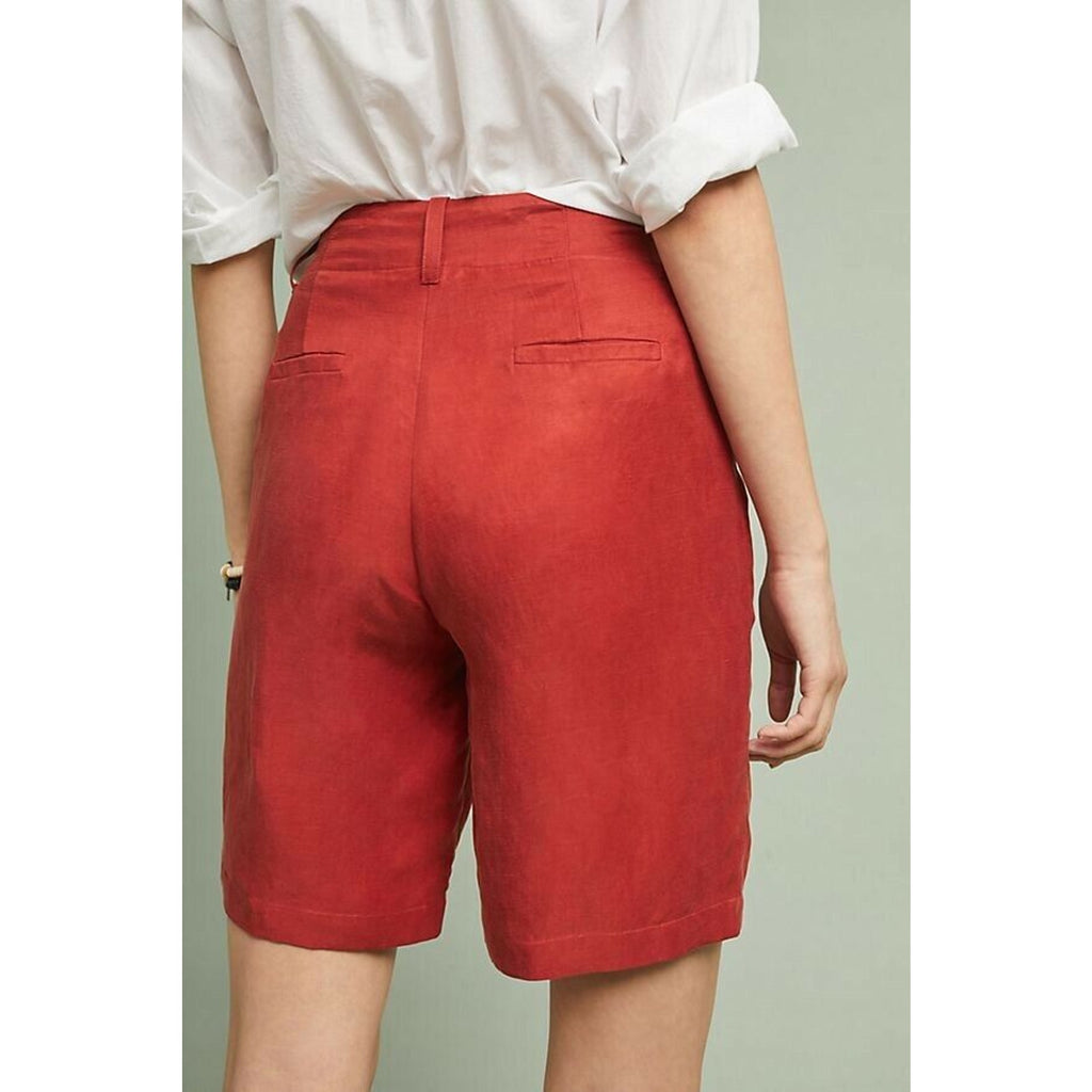New Anthropologie Coastline Bermuda Shorts $98 RASPBERRY Size 24