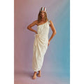 FREE PEOPLE At Leisure Midi Wrap Dress ONE SHOULDER SMALL Wet Plaster Free People