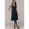 Anthropologie Pilcro Square-Neck Denim A-Line Midi Dress SMALL D Blue Anthropologie