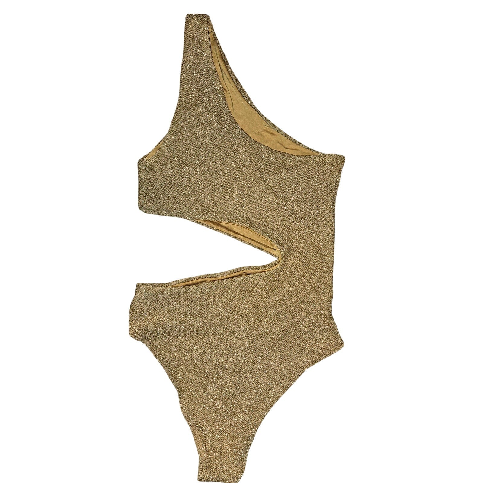 New Free People Beach Riot Celine Shine One-Piece  $148 XS Gold Side Cutout