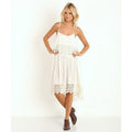 NEW Free People White Crinkled Crepe Star Slip Dress Size XS