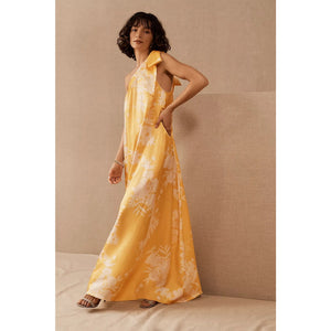 New Anthropologie BHLDN Free People Lanna Dress ONE SHOULDER $300 MEDIUM Yellow