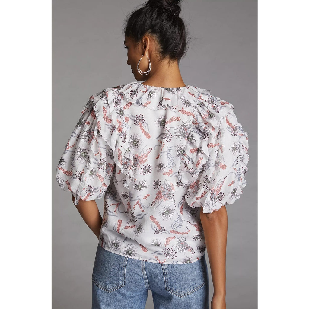 NEW Anthropologie Magali Pascal Wildflower Ruffled Blouse Size Small