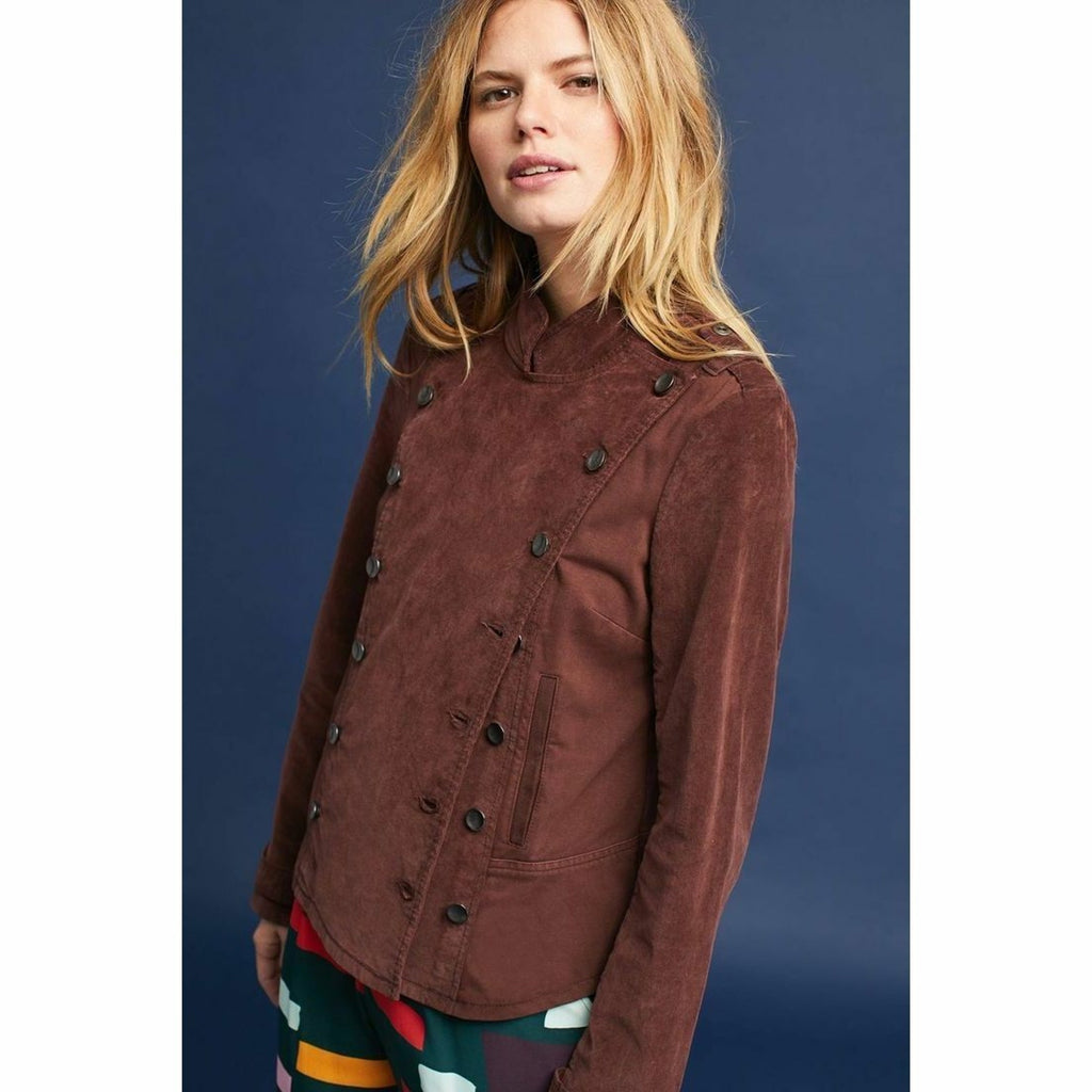 New Anthropologie Marrakech Knit Cadet Jacket $158 SMALL Wine