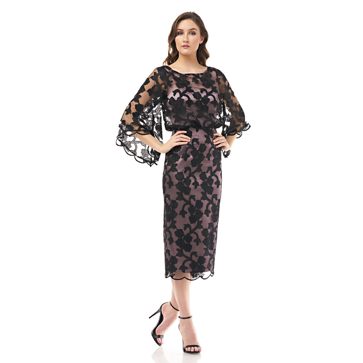 Anthropologie BHLDN JS Collection Sidonie Dress SIZE 6 Black/Nude Midi Anthropologie