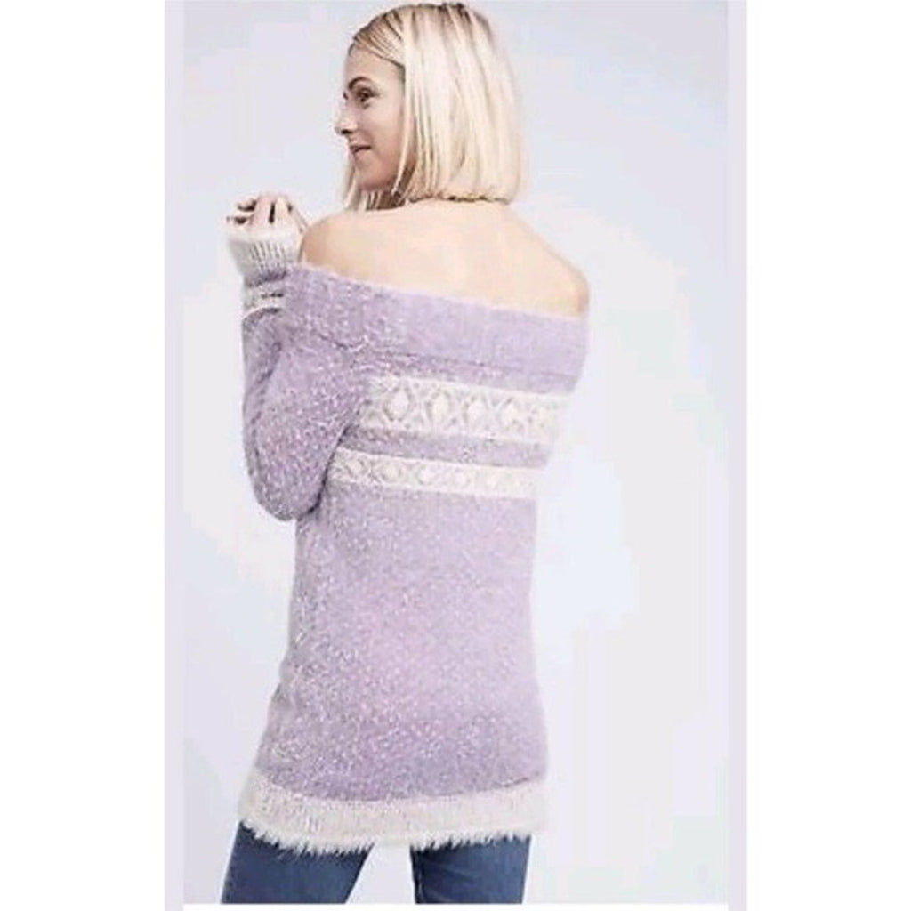 New Anthropologie by Sleeping on Snow Faroe Fair Isle Eyelash Sweater $118 Sz S