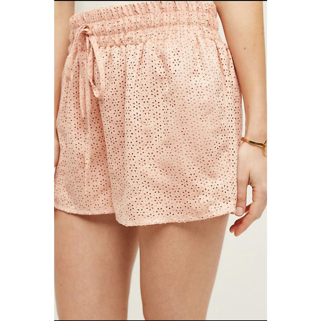 New $128 ANTHROPOLOGIE Palmdale Vegan Leather Shorts by Chloe Oliver PINK XS