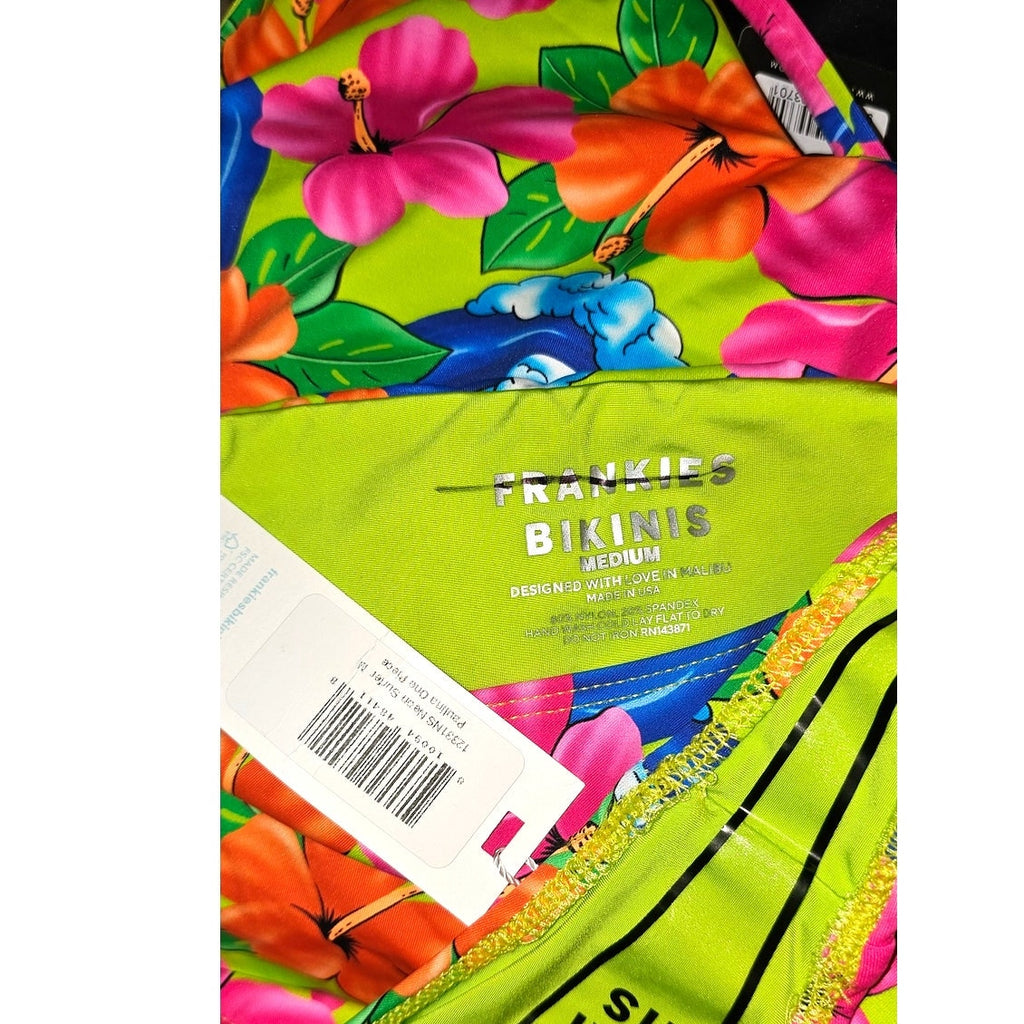 New UO by Frankies Paulina Halter One-Piece Floral Swimsuit $195 MEDIUM