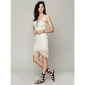 NEW Free People Beige Intimately Womens Peekaboo Lace Slip $98 Sand Sky Small