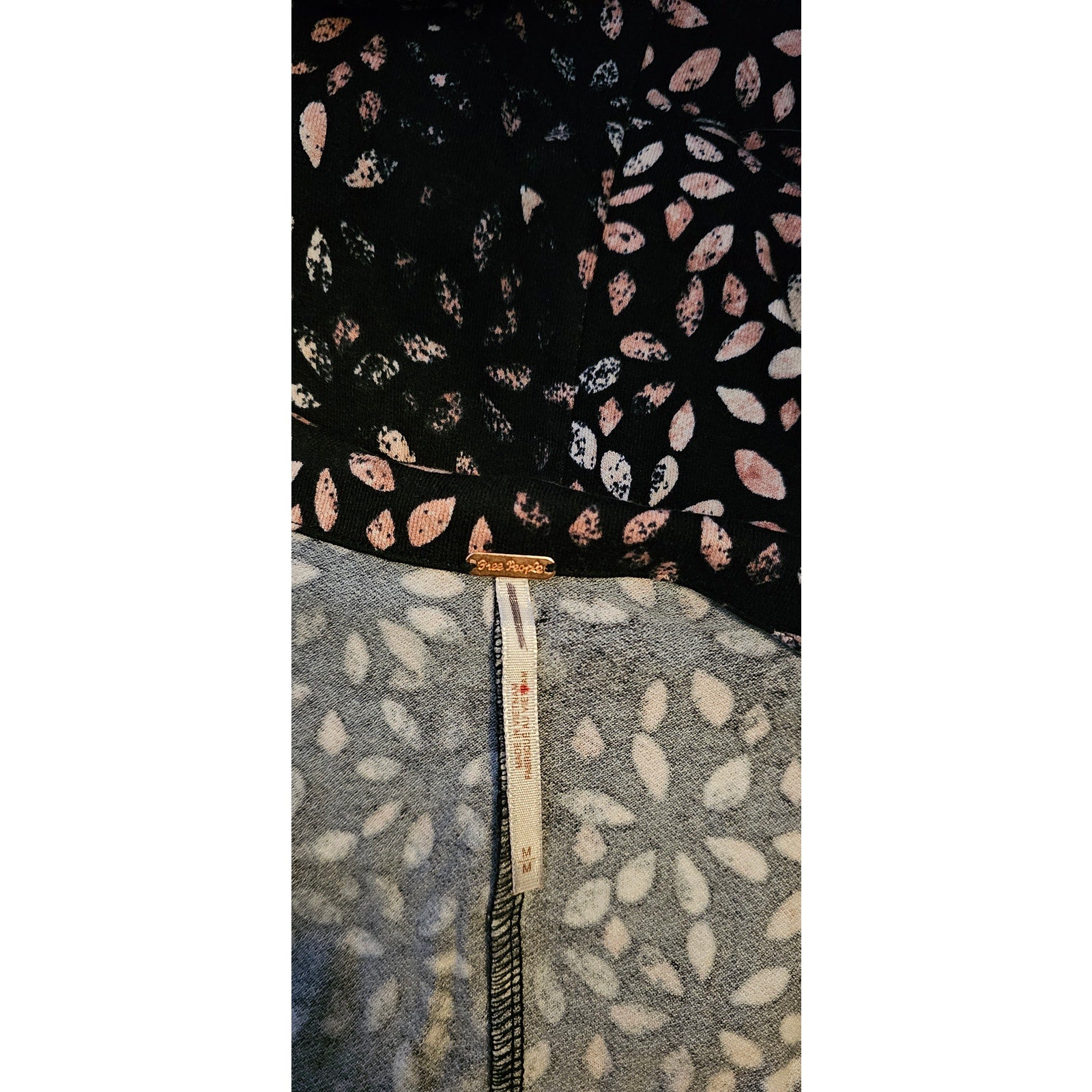 New Free People Shayla Wrap Midi Dress $128 MEDIUM Black Combo