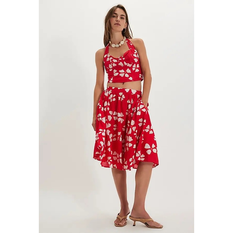 Free People Keepsake Set Midi Skirt Halter Top