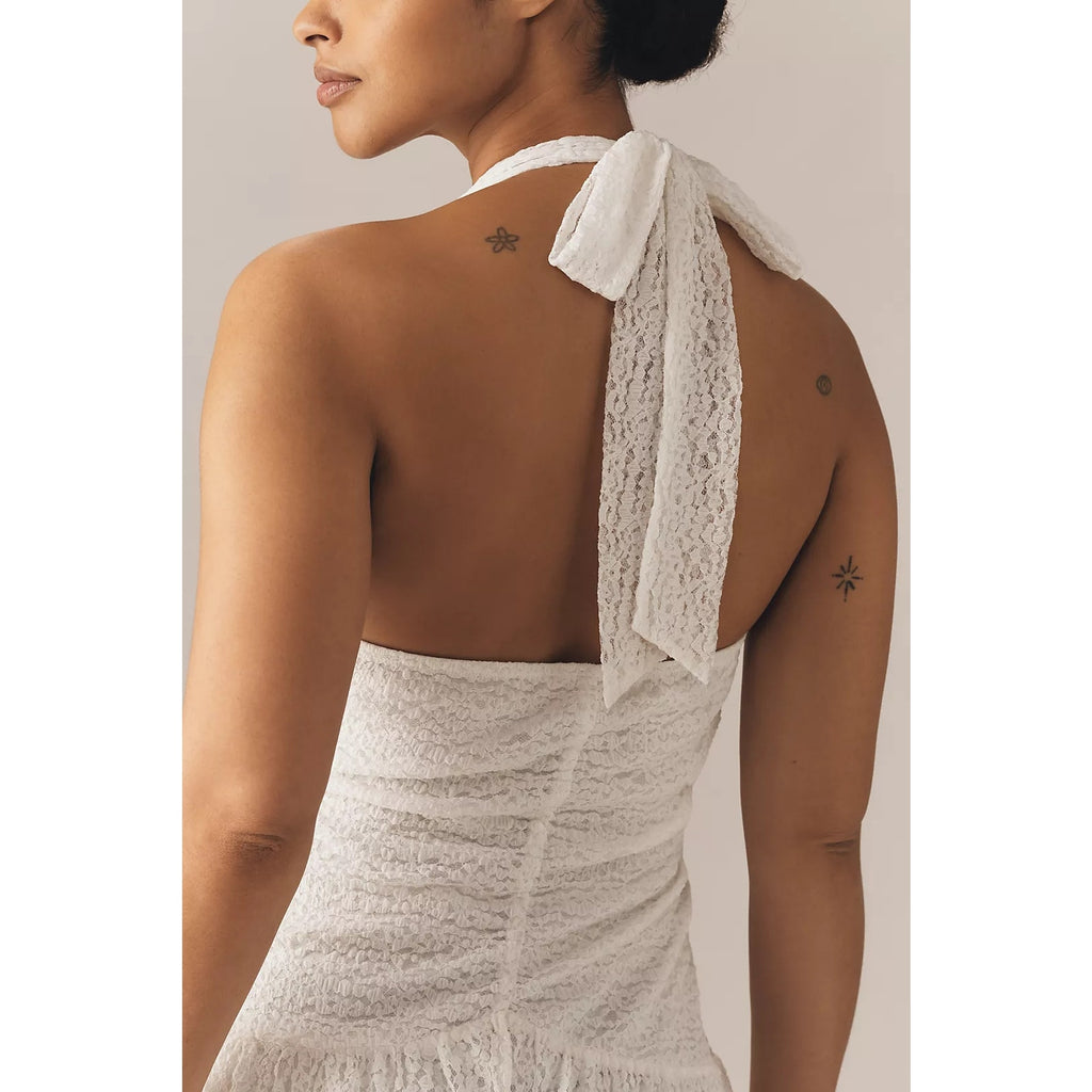 Anthropologie x Flat White Plunge Slim Maxi Dress PLUS 2X White Anthropologie