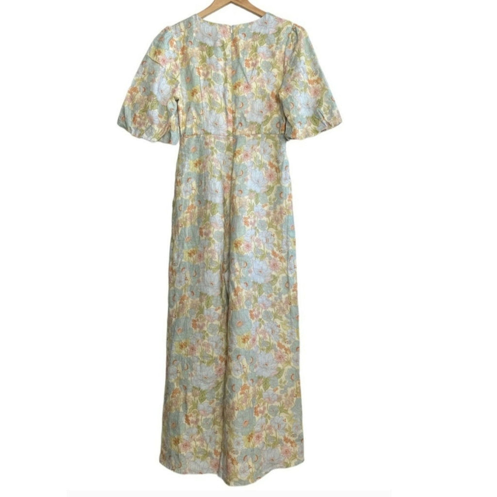 Anthropologie x Sancia The Aida Floral Wide-Leg Jumpsuit $239 PLUS 1X Green