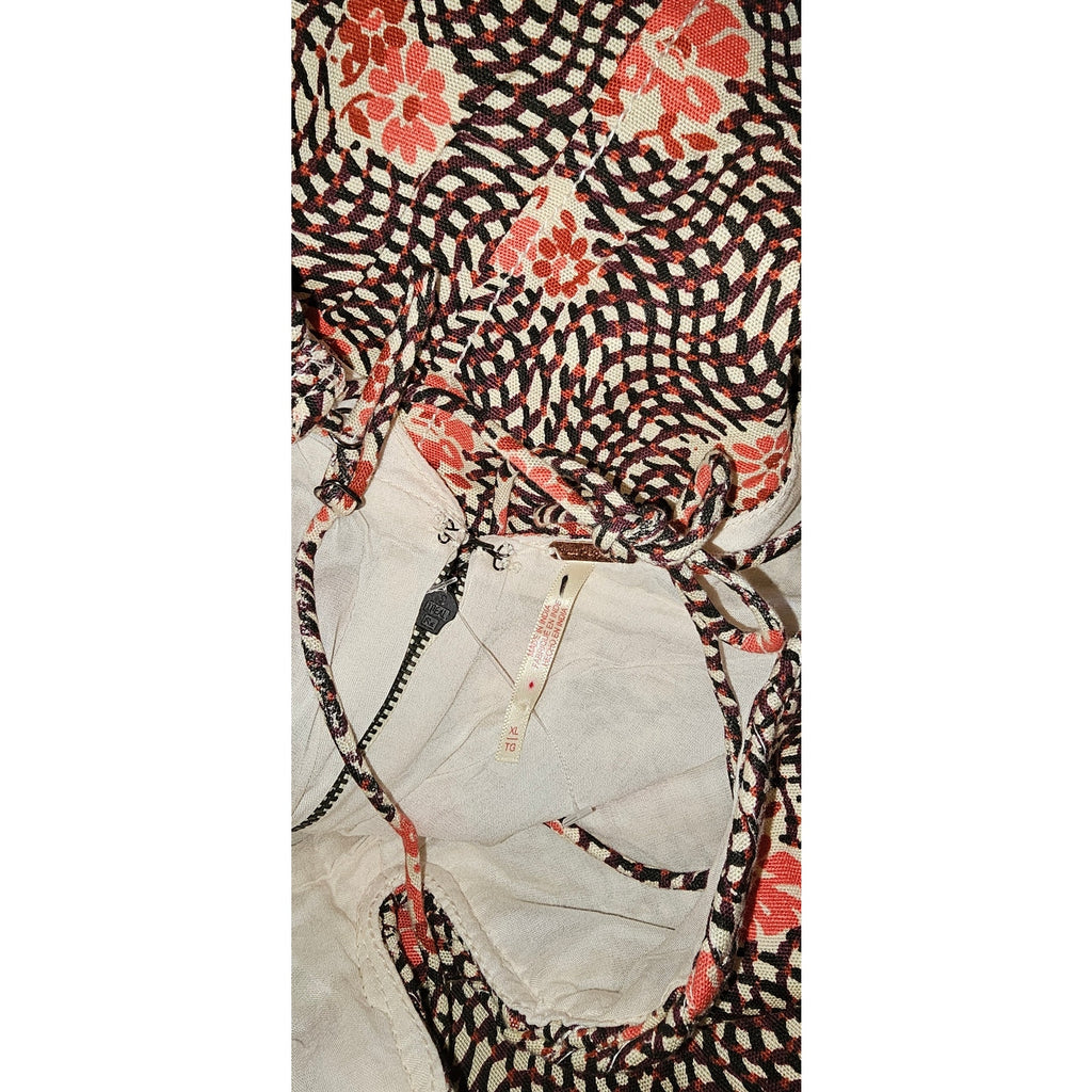 FREE PEOPLE Altura Printed Mini Dress X-LARGE Floral Combo STRAPPY Free People