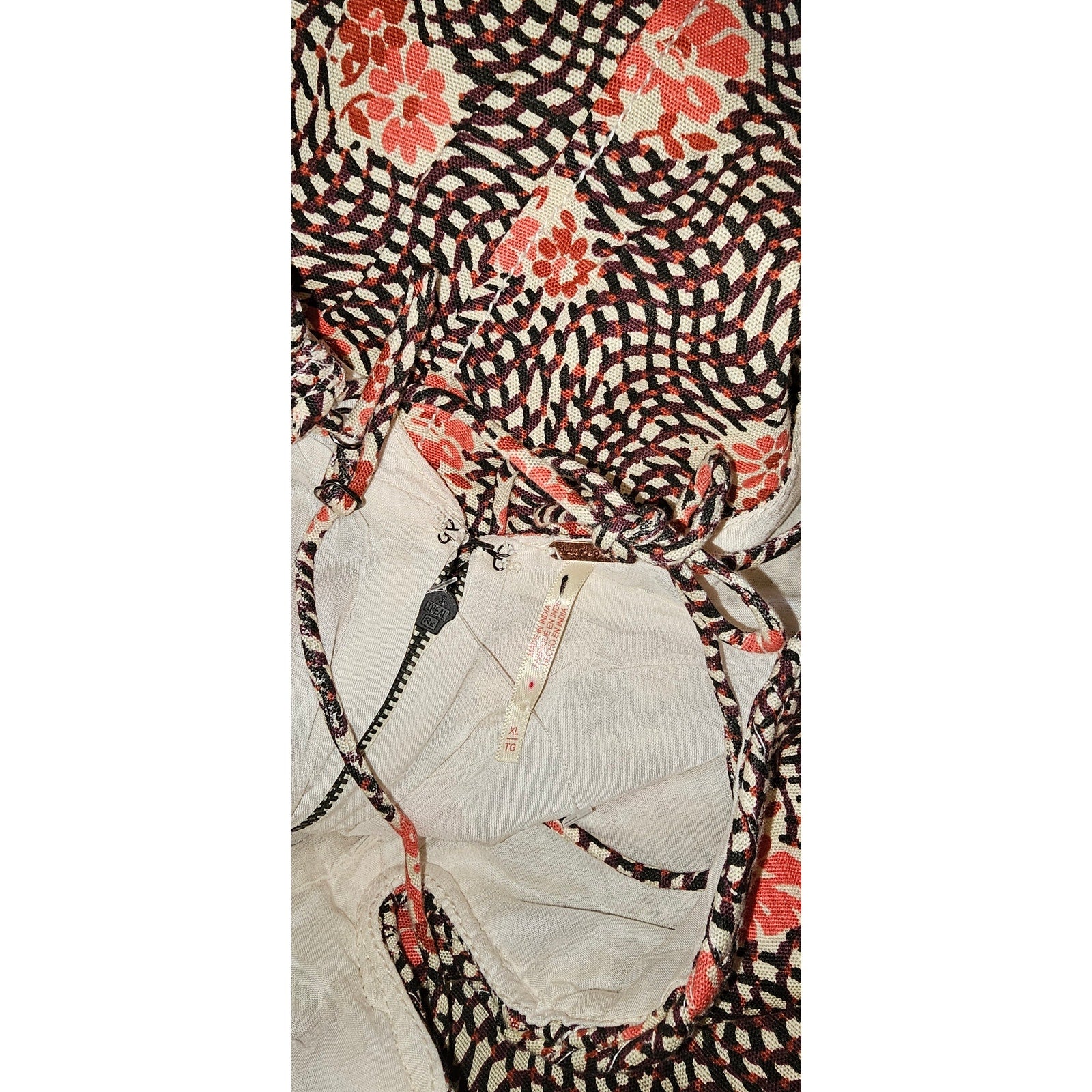 FREE PEOPLE Altura Printed Mini Dress X-LARGE Floral Combo STRAPPY Free People