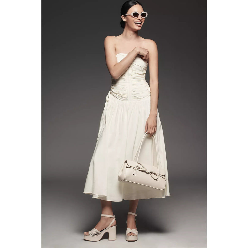 Anthropologie ASTR The Label Zori A-Line Maxi Dress LARGE Cream Anthropologie