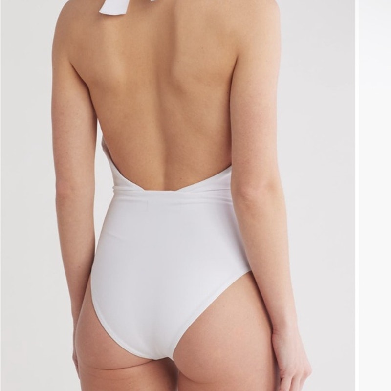 BEACH RIOT Jessica Cutout One-Piece Swimsuit MEDIUM White Beach Riot