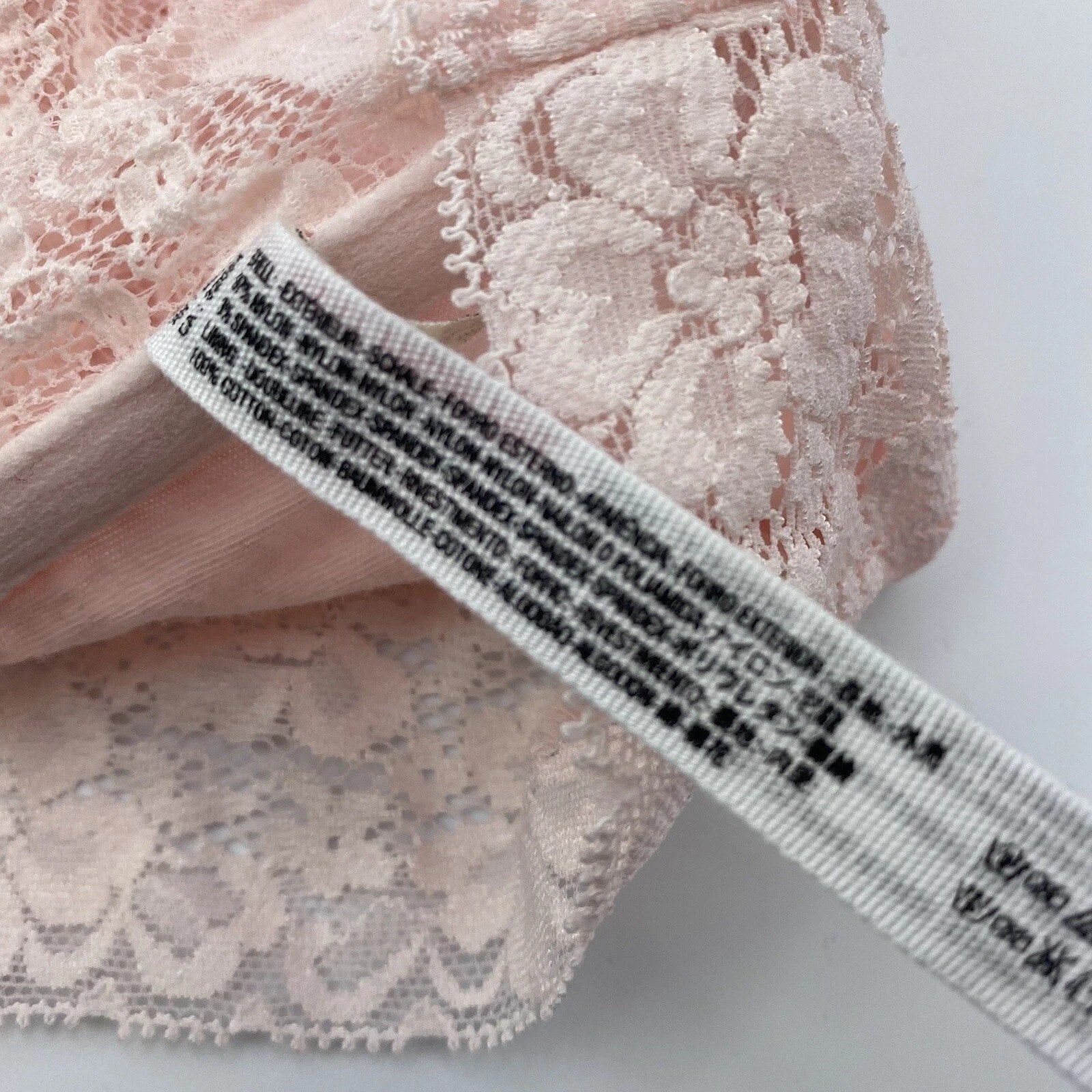 New Free People Floral Lace Trim Bandeau Soft Pink $28 Size Medium